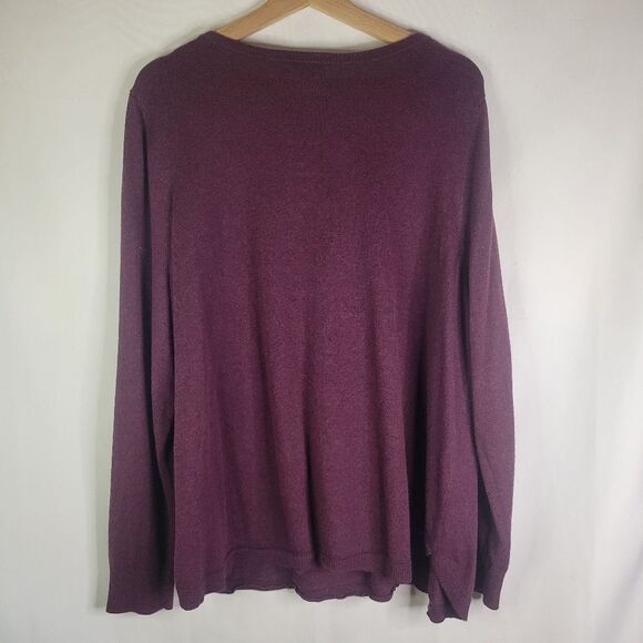 Reitmans Aubergine Purple V-Neck Sweater - Picture 5 of 8